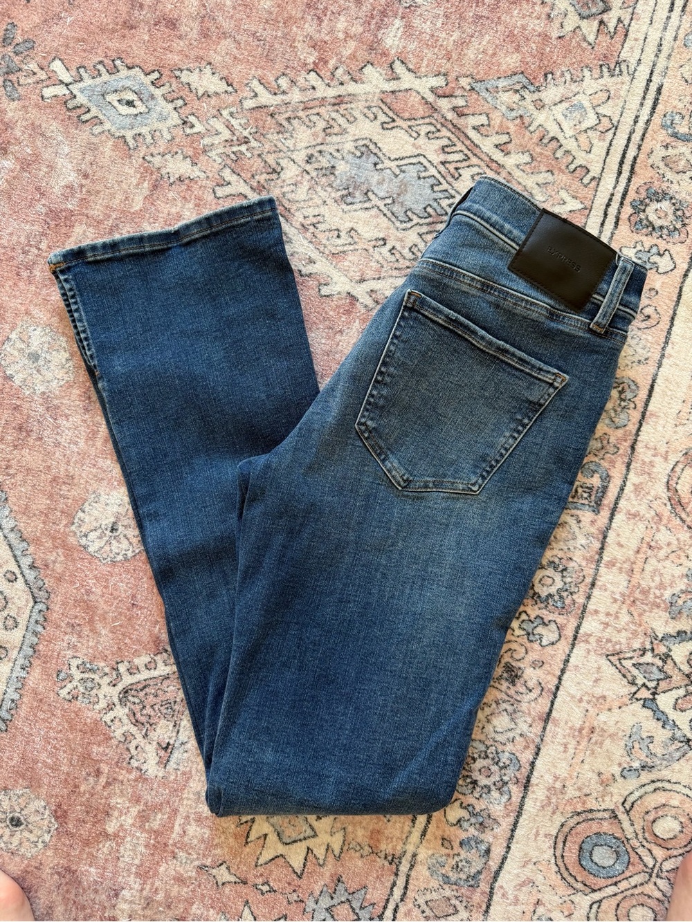 Express Women’s Straight Leg “Skyscraper” Jeans in Dark Blue (Size 8R)